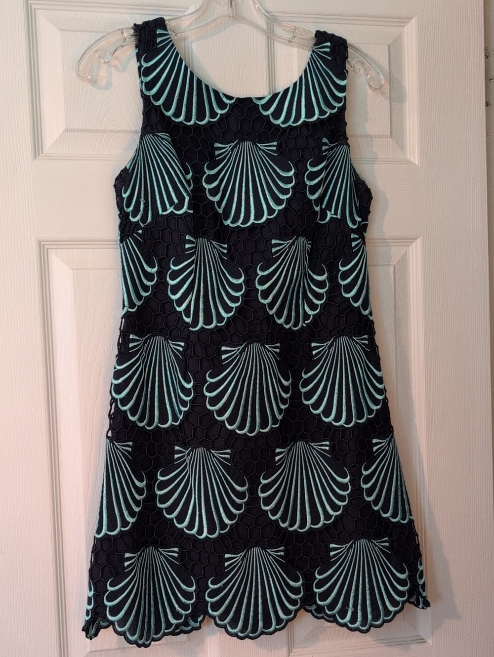 Lilly Pulitzer Coastal Delia Eyelet Shift Dress with Shells